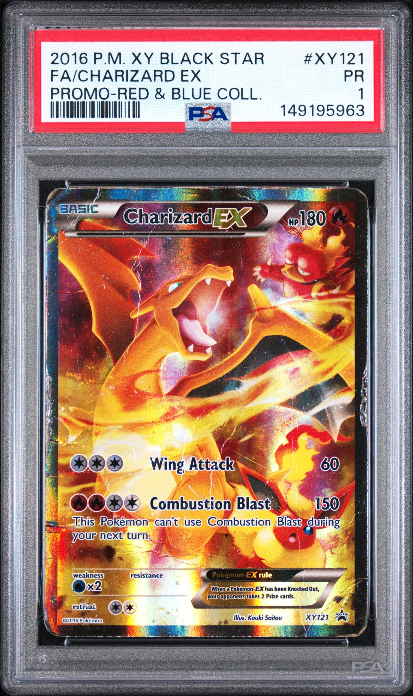 Fa Charizard Ex Red & Blue Coll PSA 1 2016 Pokemon Xy Black Star Promo #XY121