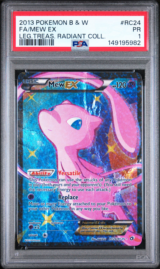 Mew EX PSA 1 2013 Pokemon Legendary Treasures Radiant Collection #RC24