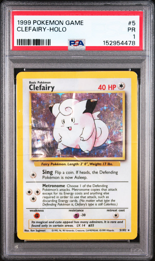 Clefairy Holo PSA 1 1999 Pokemon Base Set #5