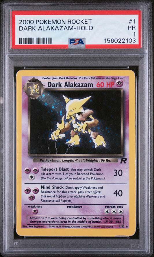 Dark Alakazam Holo PSA 1 2000 Pokemon Team Rocket #1