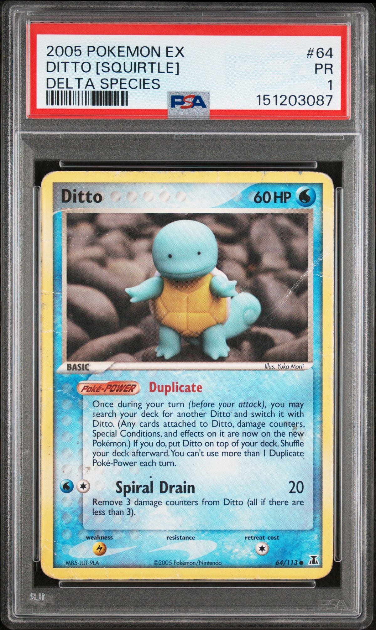 Ditto [Squirtle] PSA 1 2005 Pokemon Ex Delta Species #64 POP 7