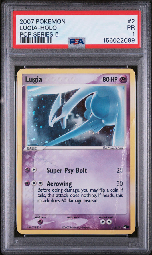 Lugia Holo PSA 1 2007 Pokemon Pop Series 5 #2 LOW POP
