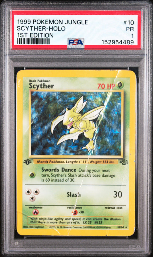 Scyther Holo 1st Edition PSA 1 1999 Pokemon Jungle #10 POP 24