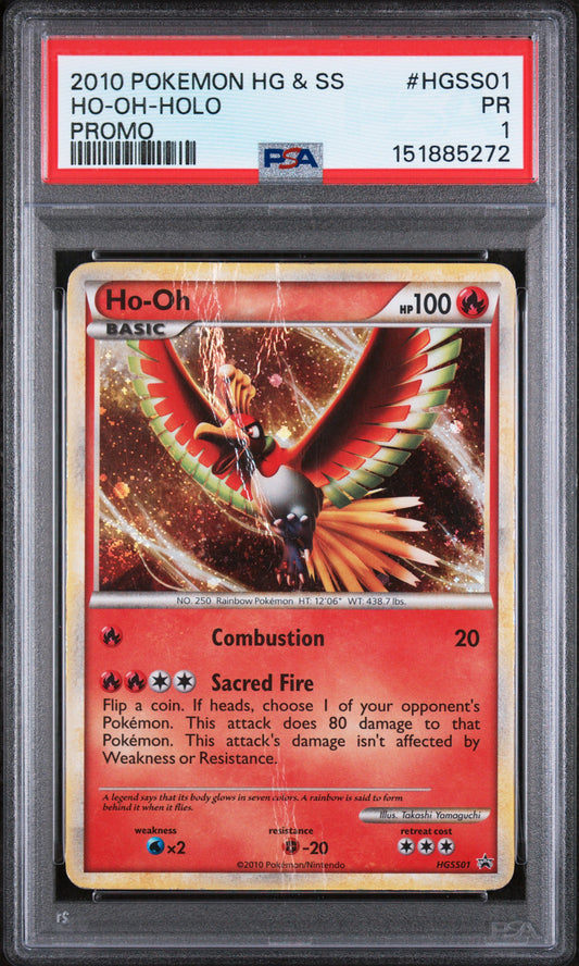 Ho Oh Holo PSA 1 2010 Pokemon Heartgold & Soulsilver Promo #HGSS01 POP 6
