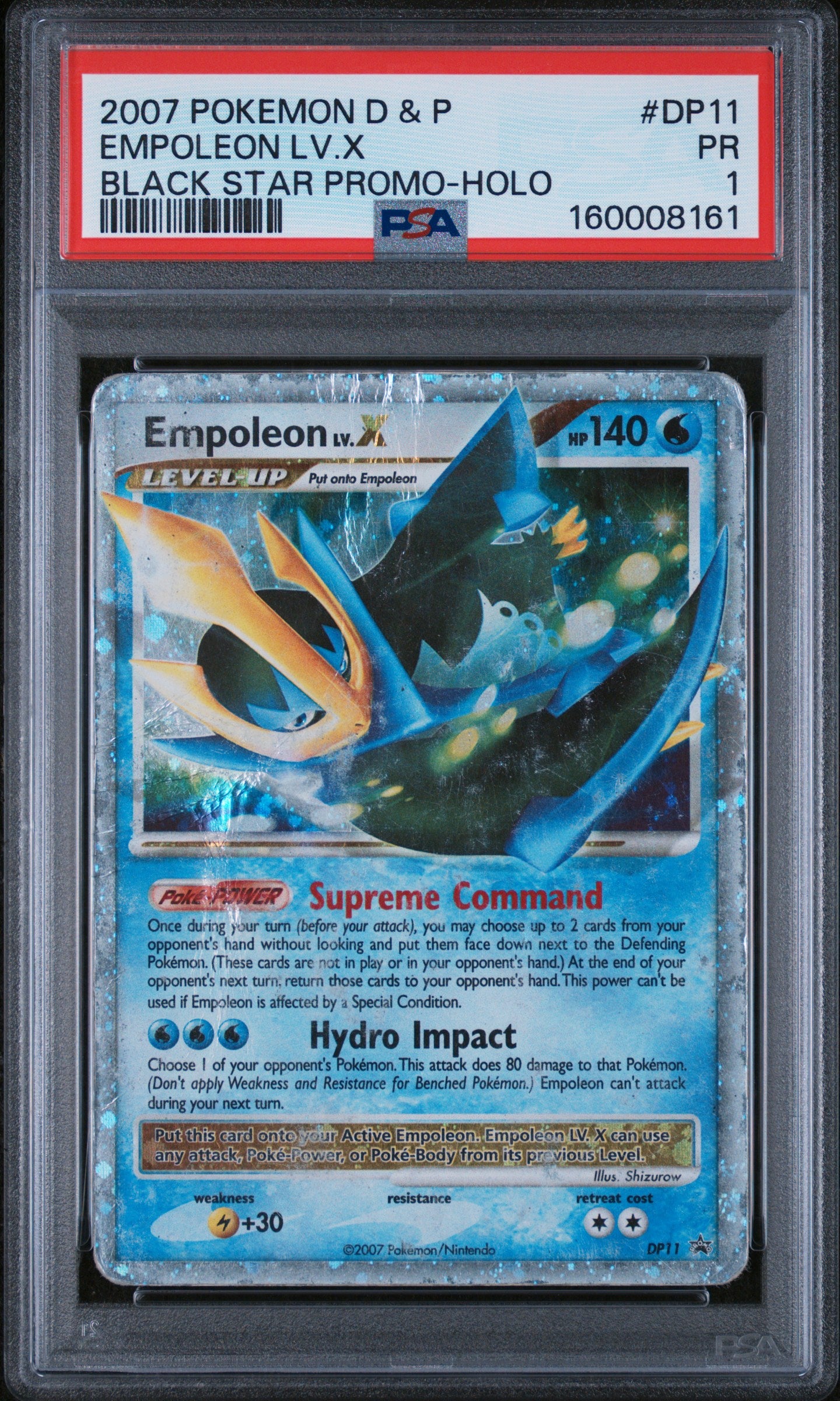 Empoleon LV X Holo PSA 1 2007 Diamond & Pearl Black Star Promo #DP11 LOW POP
