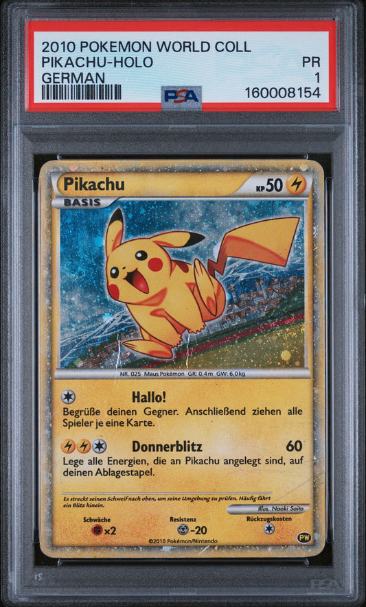 Pikachu Holo German PSA 1 2010 Pokemon World Collection POP 2