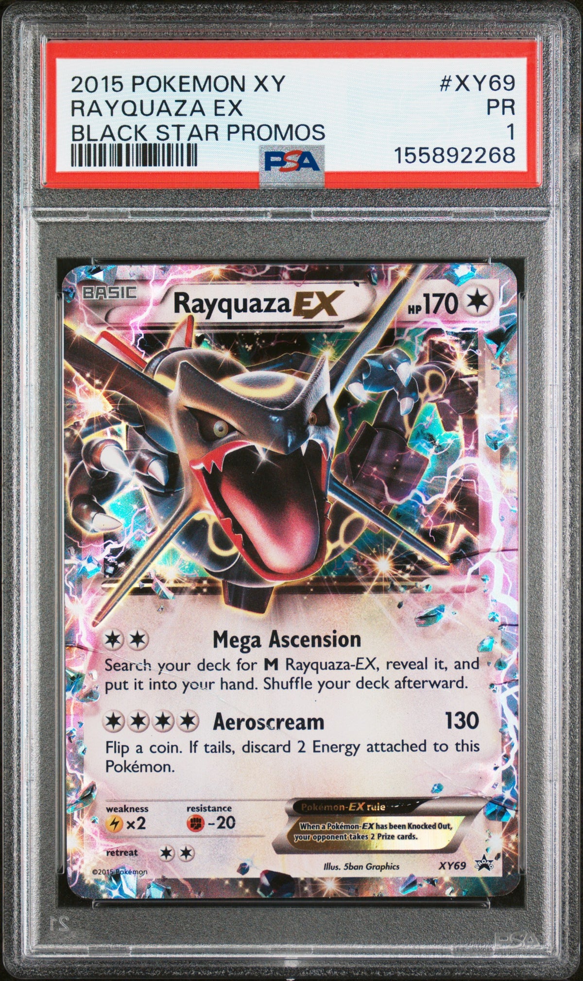 Rayquaza EX PSA 1 2015 Pokemon XY Black Star Promos #XY69