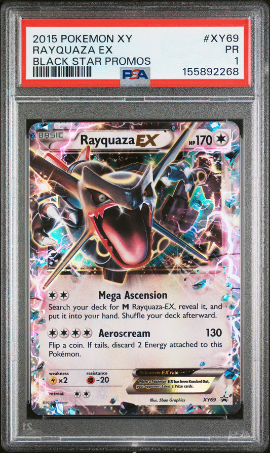 Rayquaza EX PSA 1 2015 Pokemon XY Black Star Promos #XY69
