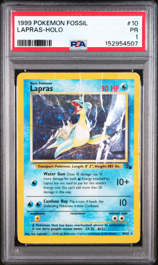 Lapras Holo PSA 1 1999 Pokemon Fossil #10