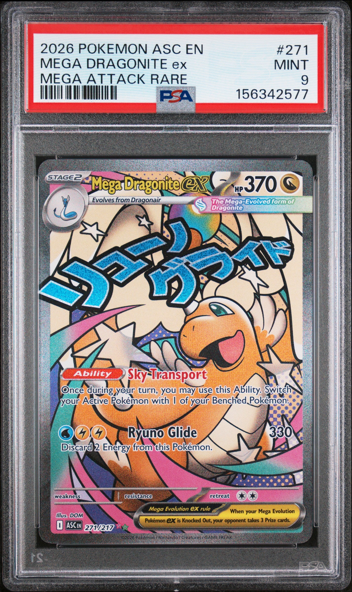 Mega Dragonite ex PSA 9 2026 Pokemon En Ascended Heroes #271
