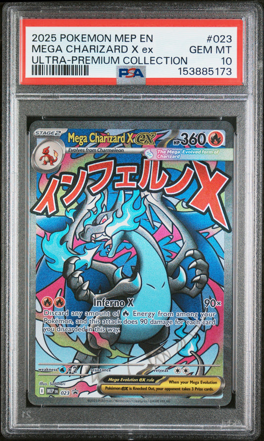 Mega Charizard X ex PSA 10 2025 Pokemon MEP EN Black Star Promo #023