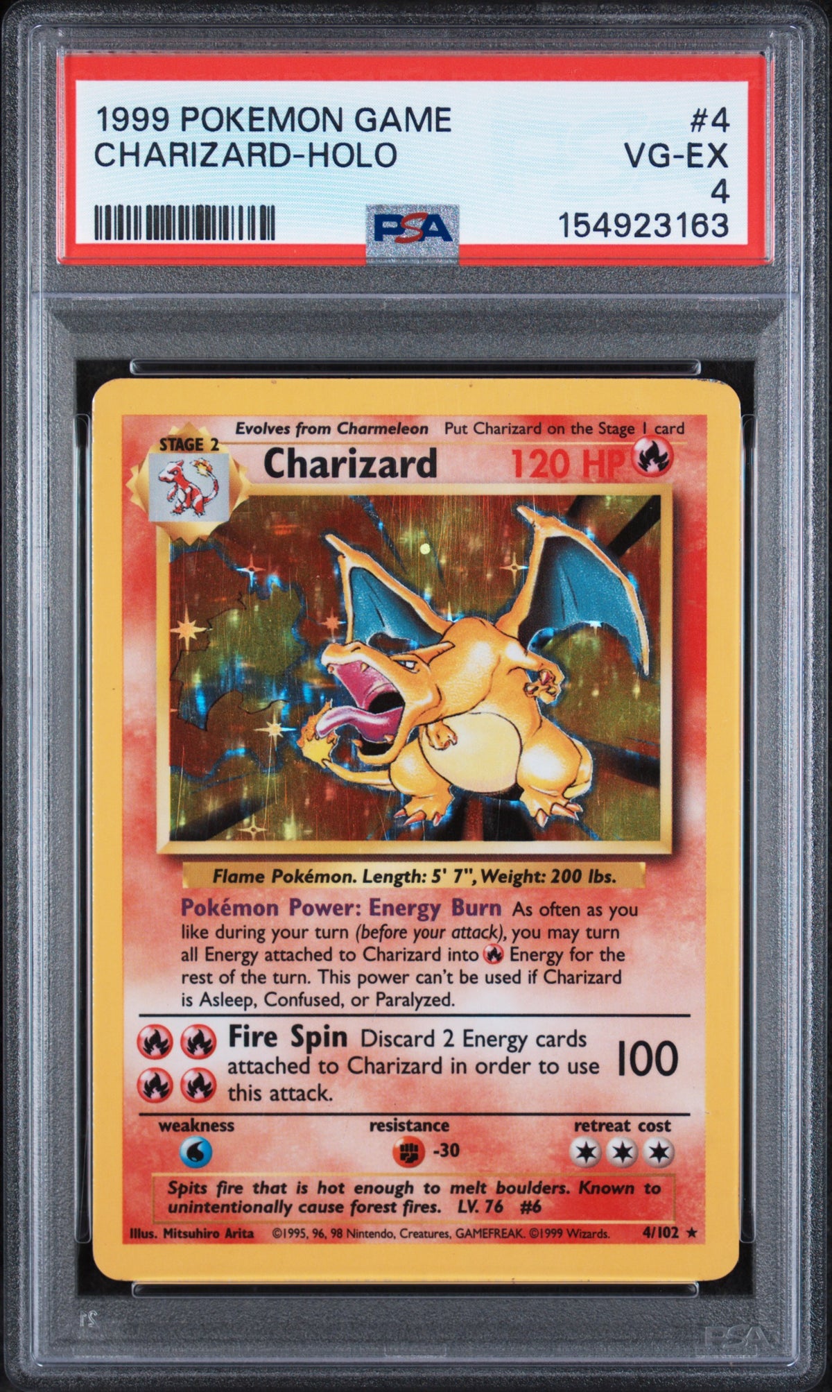 Charizard Holo PSA 4 1999 Pokemon Game #4