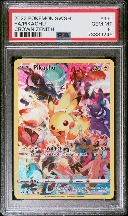 Pikachu PSA 10 2023 Pokemon SWSH Crown Zenith #160