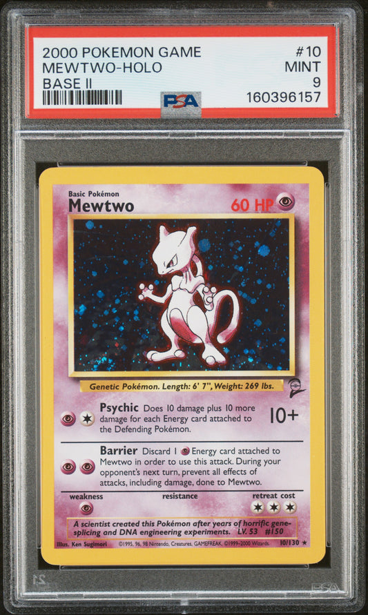 Mewtwo Holo Base II PSA 9 2000 Pokemon Game #10