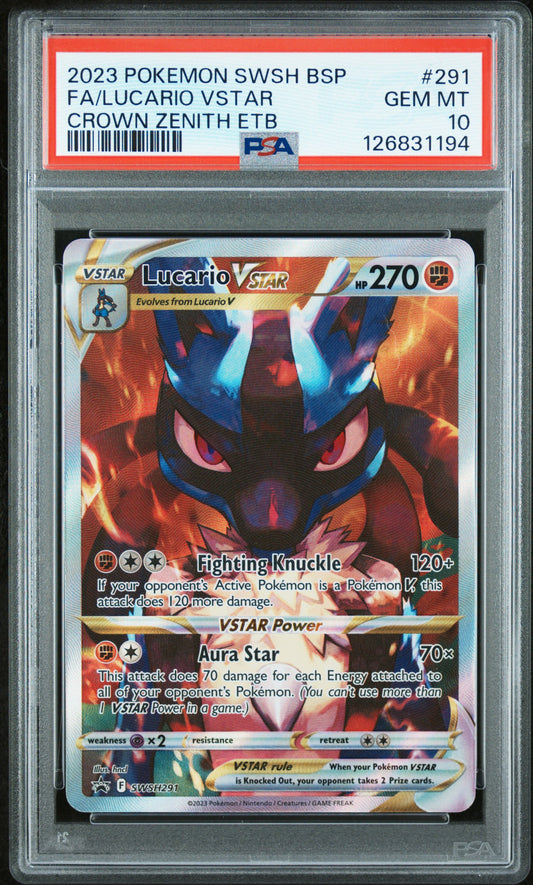 Lucario VSTAR PSA 10 2023 Pokemon SWSH Black Star Promo #291