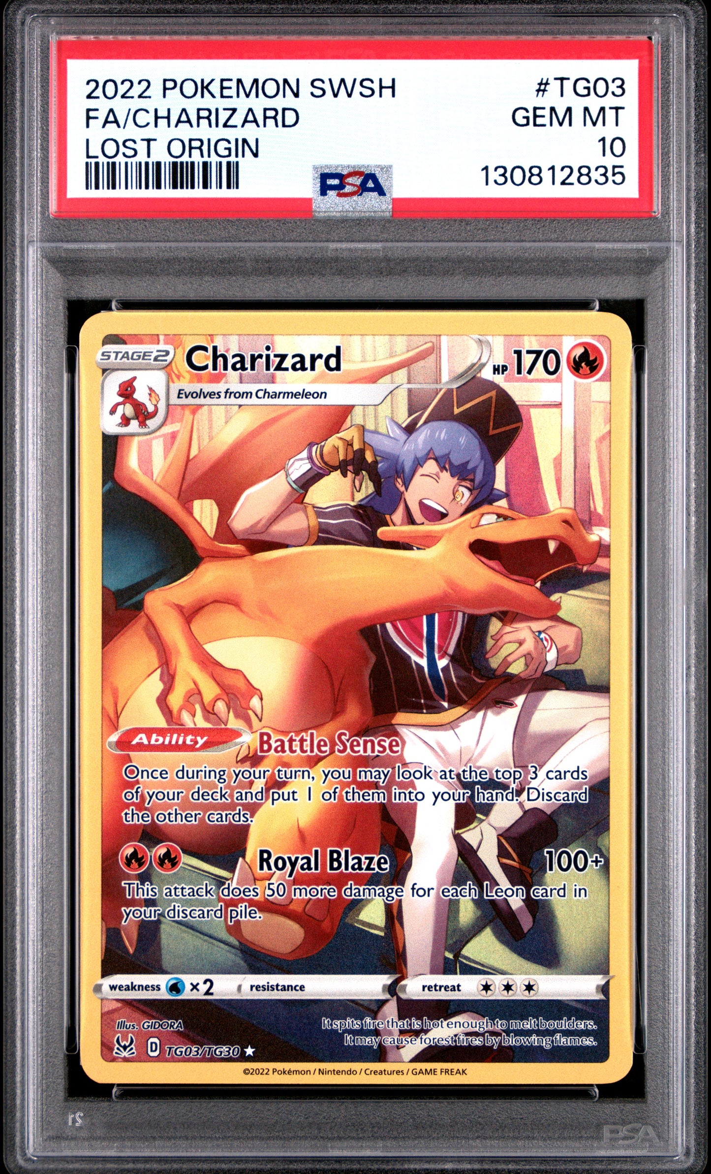 Fa Charizard Lost Origin PSA 10 2022 Pokemon SWSH Lost Origin #TG03