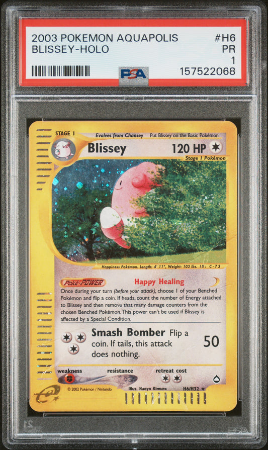 Blissey Holo PSA 1 2003 Pokemon Aquapolis #H6 POP 10
