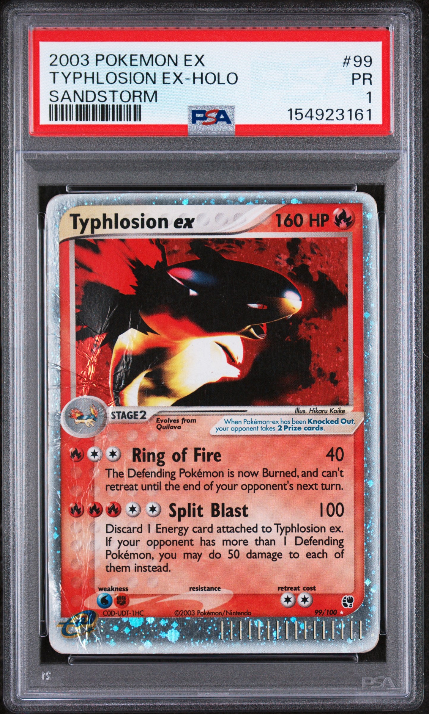 Typhlosion ex Holo PSA 1 2003 Pokemon Ex Sandstorm E Reader #99 LOW POP