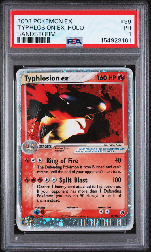 Typhlosion ex Holo PSA 1 2003 Pokemon Ex Sandstorm E Reader #99 LOW POP