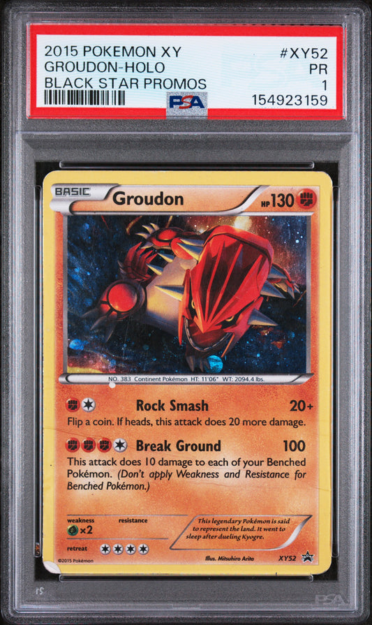 Groudon Holo PSA 1 2015 Pokemon Xy Black Star Promos #XY52 POP 3