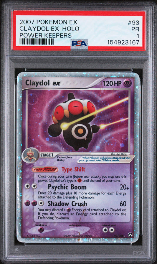 Claydol Ex Holo PSA 1 2007 Pokemon Ex Power Keepers #93 POP 13