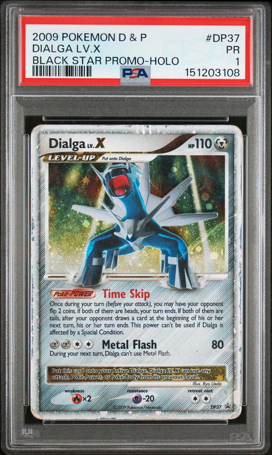 Dialga LV X  Holo PSA 1 2009 Diamond & Pearl Black Star Promo #DP37 POP 23