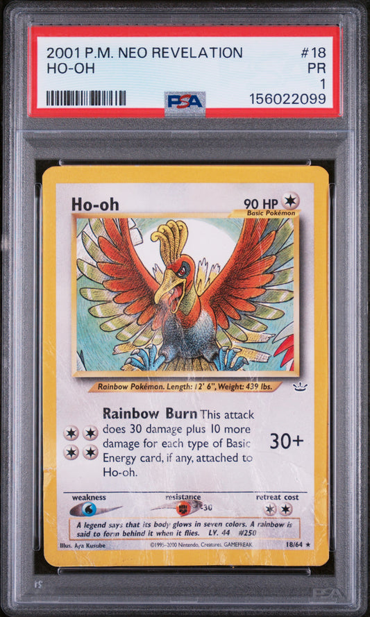 Ho Oh PSA 1 2001 Pokemon Neo Revelation #18 POP 2