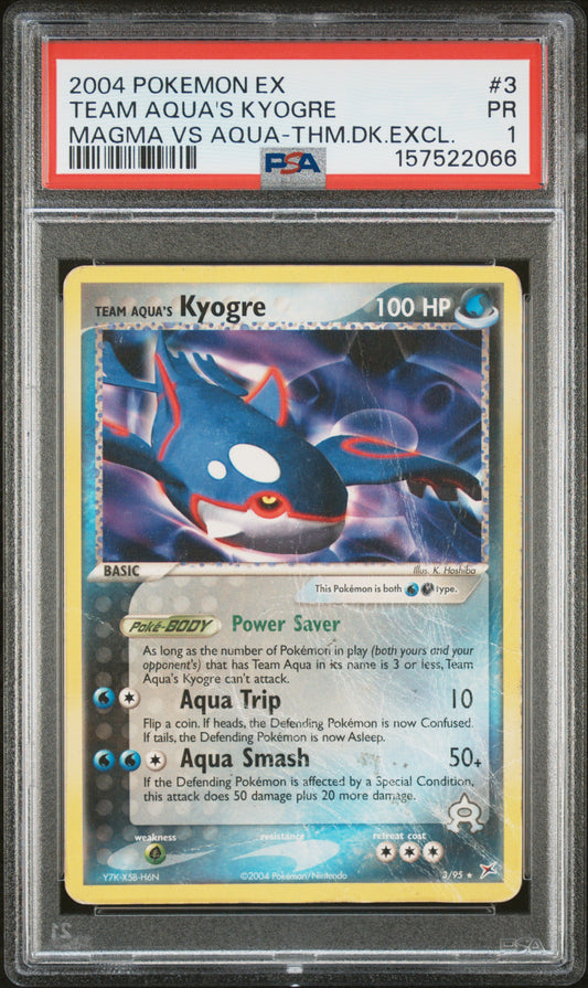 Team Aqua's Kyogre PSA 1 2004 Pokemon ExTeam Magma Vs Team Aqua #3 POP 5