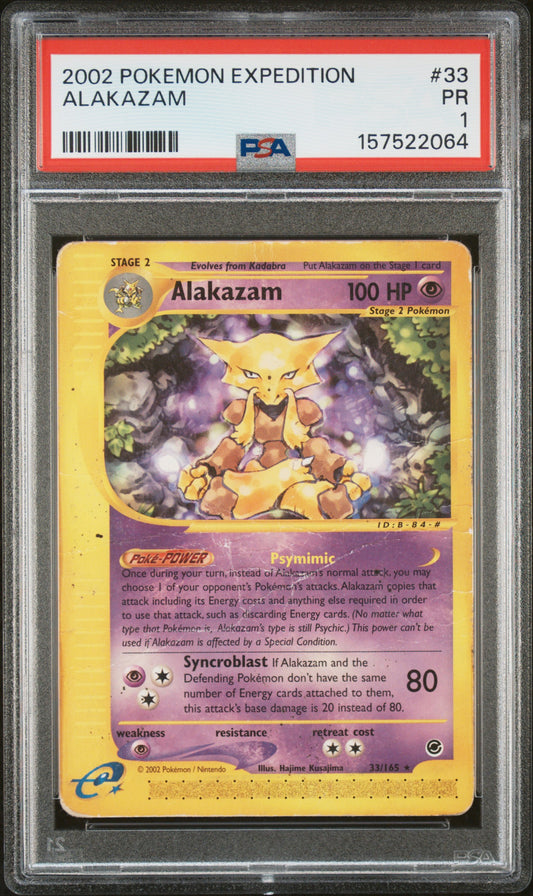 Alakazam PSA 1 2002 Pokemon Expedition #33 POP 10
