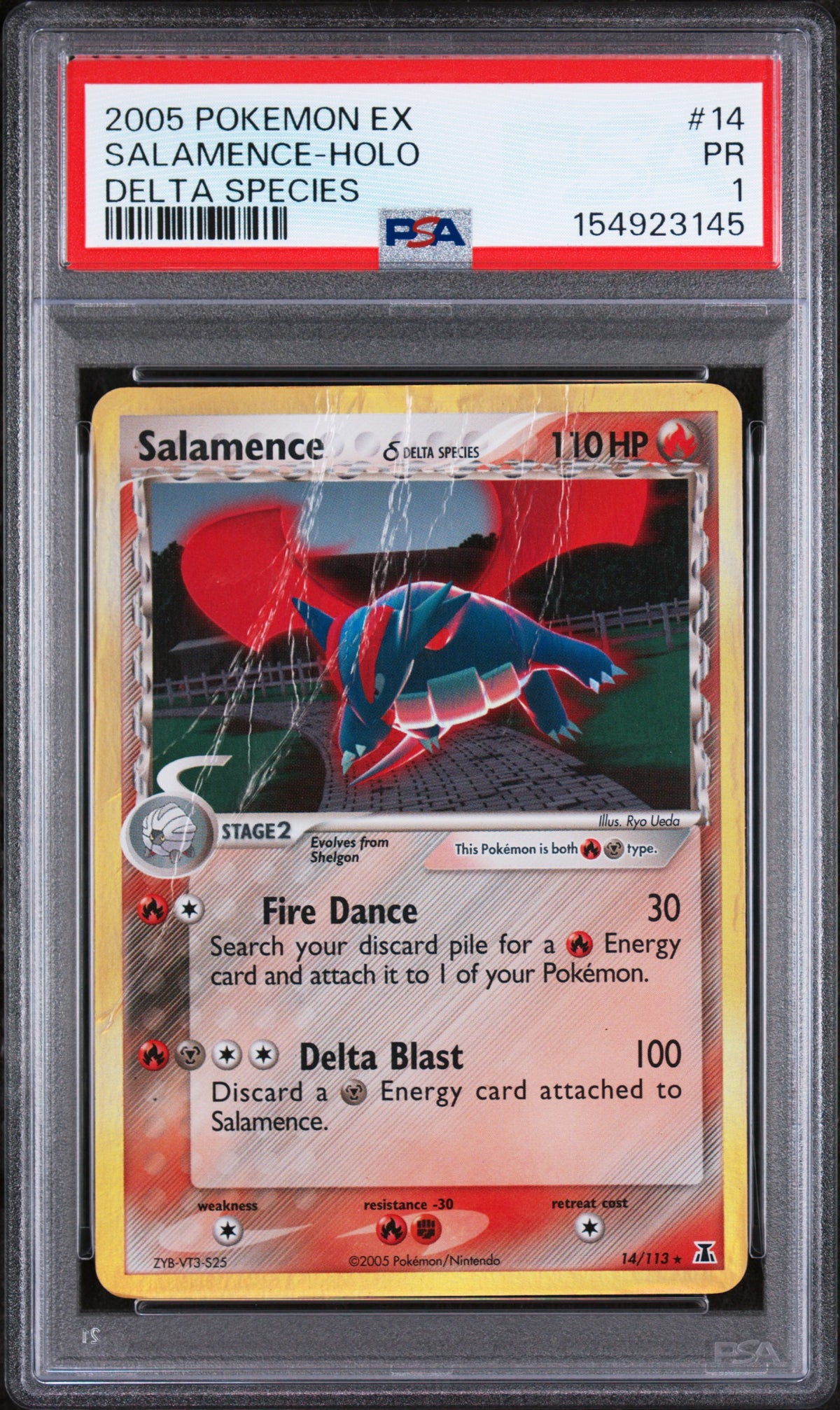 Salamence Holo PSA 1 2005 Pokemon Ex Delta Species #14 LOW POP