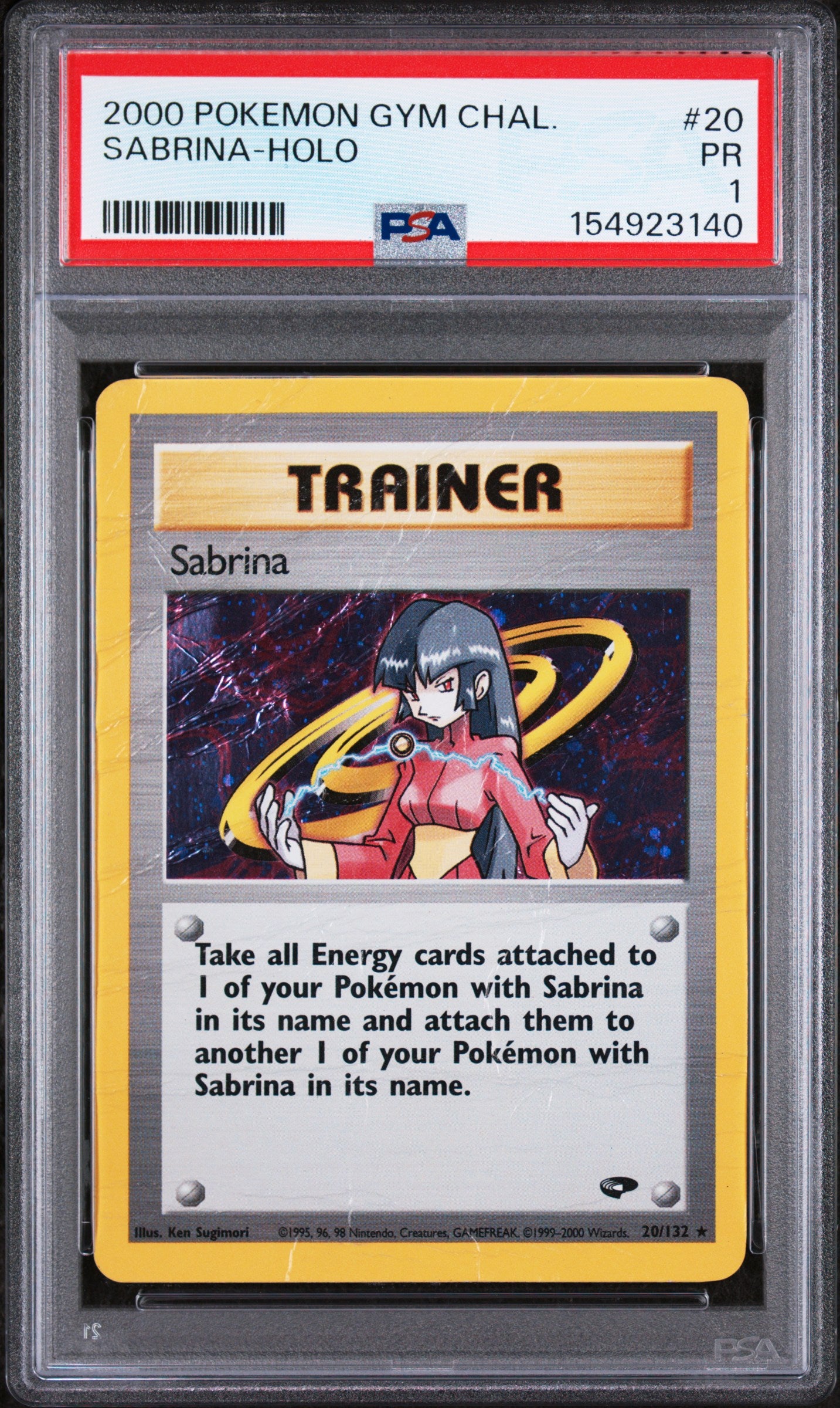 Sabrina Holo PSA 1 2000 Pokemon Gym Challenge #20 POP 7