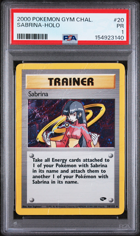 Sabrina Holo PSA 1 2000 Pokemon Gym Challenge #20 POP 7