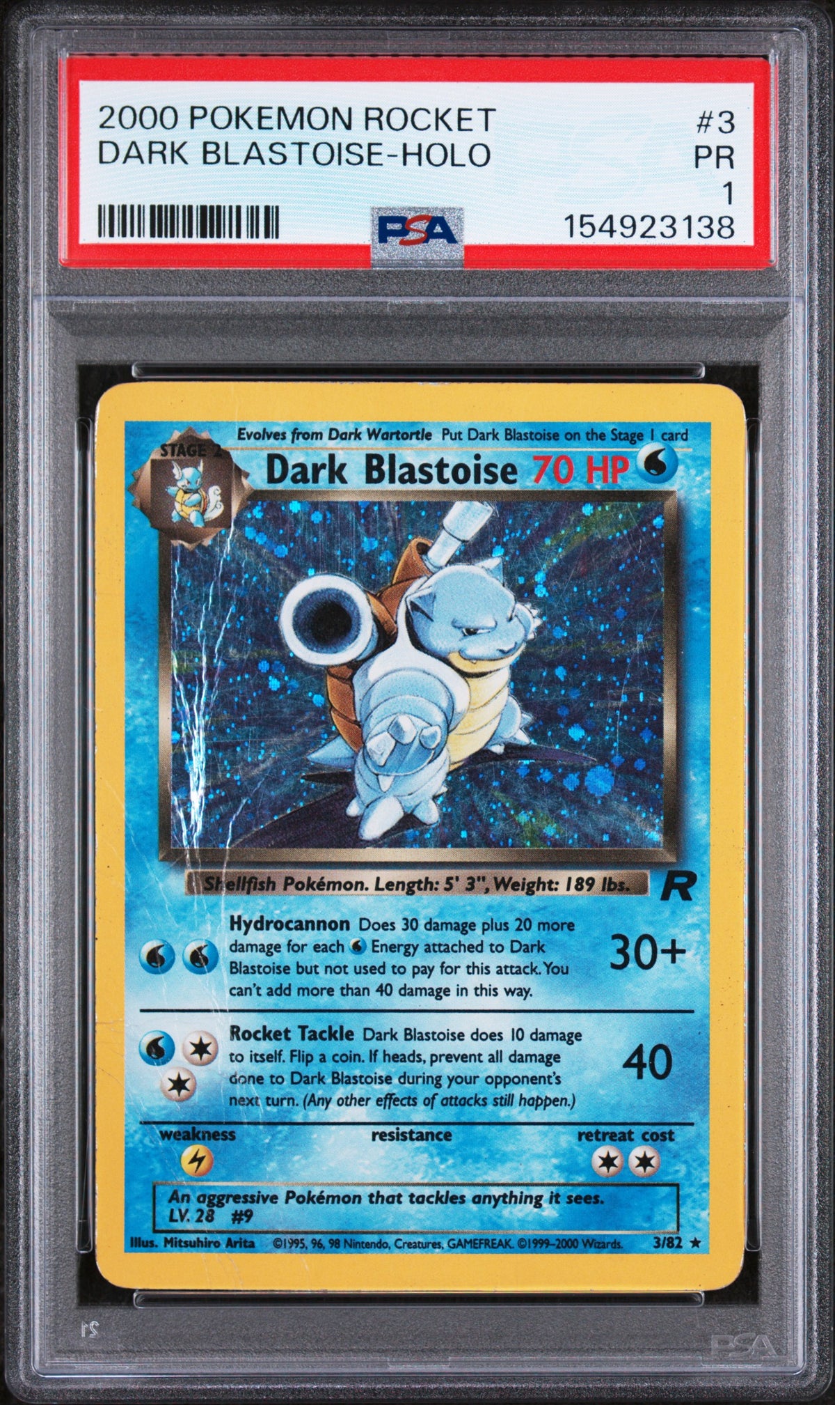 Dark Blastoise Holo PSA 1 2000 Pokemon Team Rocket #3