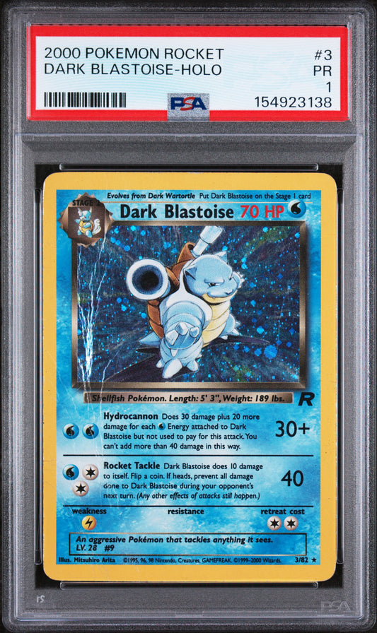 Dark Blastoise Holo PSA 1 2000 Pokemon Team Rocket #3
