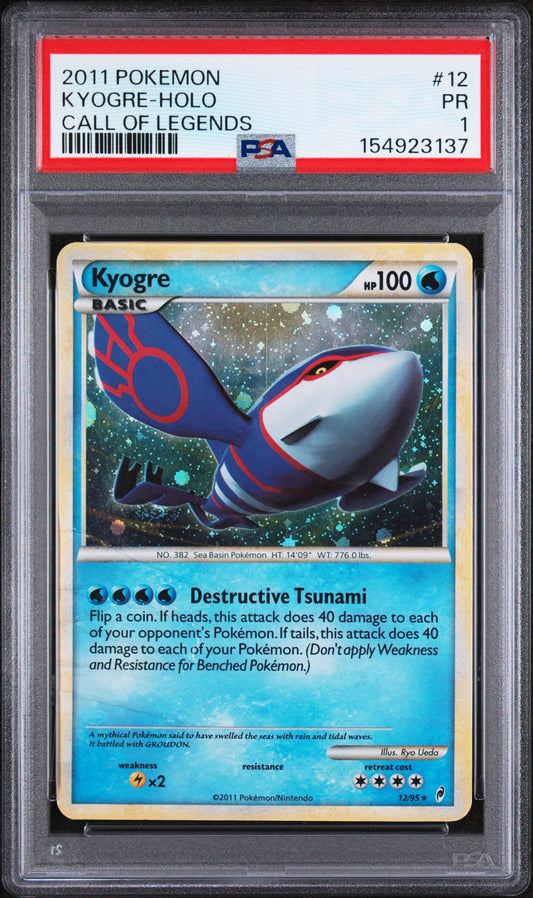 Kyogre Holo PSA 1 2011 Pokemon Call Of Legends #12 POP 5