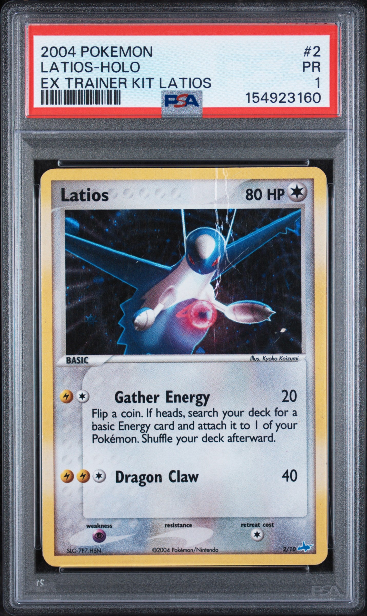 Latios Holo PSA 1 2004 Pokemon Ex Trainer Kit Latios #2 POP 18