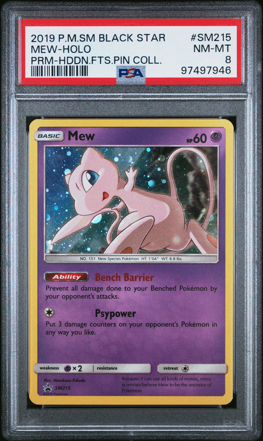 Mew Holo PSA 8 2019 Pokemon SM Black Star Promo #SM215