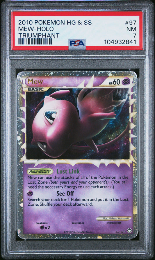 Mew Holo PSA 7 2010 Pokemon Heartgold & Soulsilver Triumphant #97