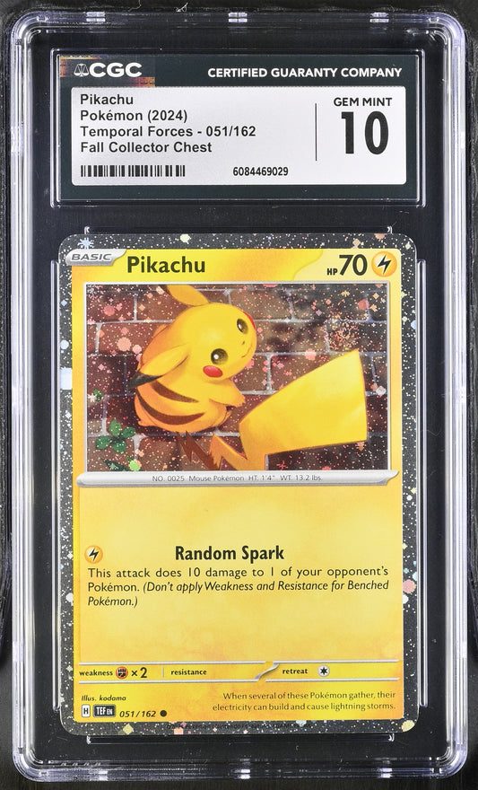 Pikachu CGC 10 2024 Temporal Forces #051/162 TAIL SWIRL