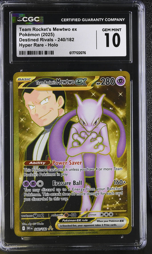 Team Rocket's Mewtwo ex CGC 10 2025 Destined Rivals #240/182