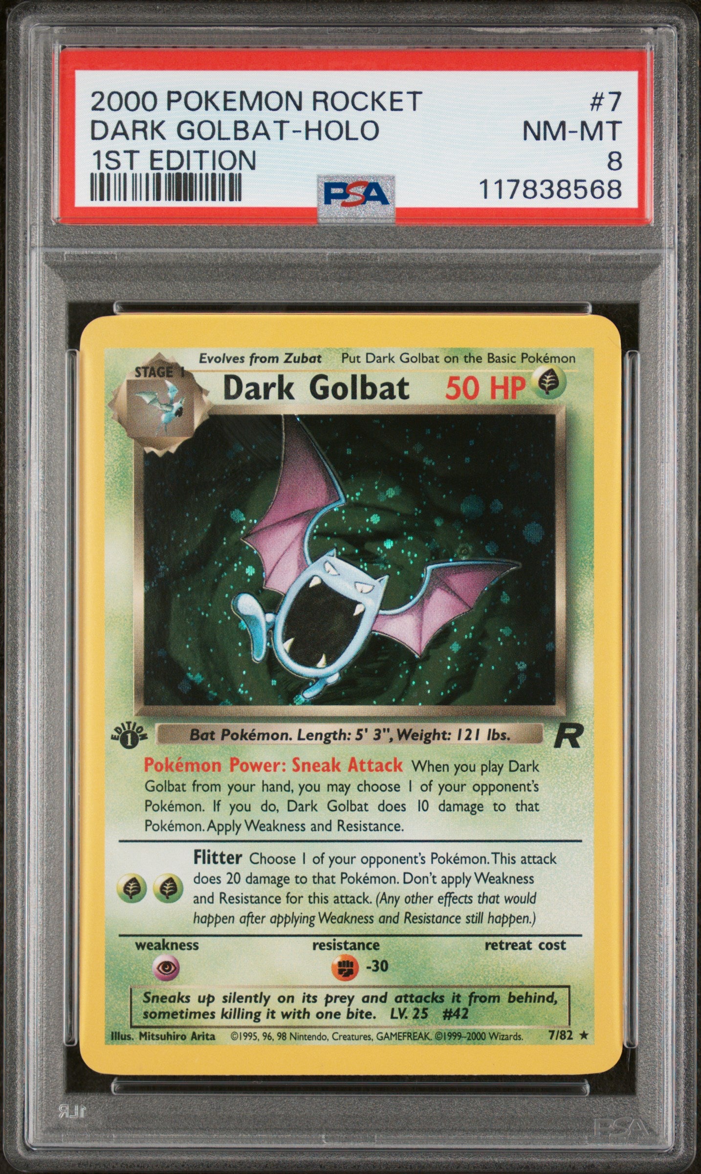 Dark Golbat Holo 1st Edition PSA 8 2000 Pokemon Team Rocket #7