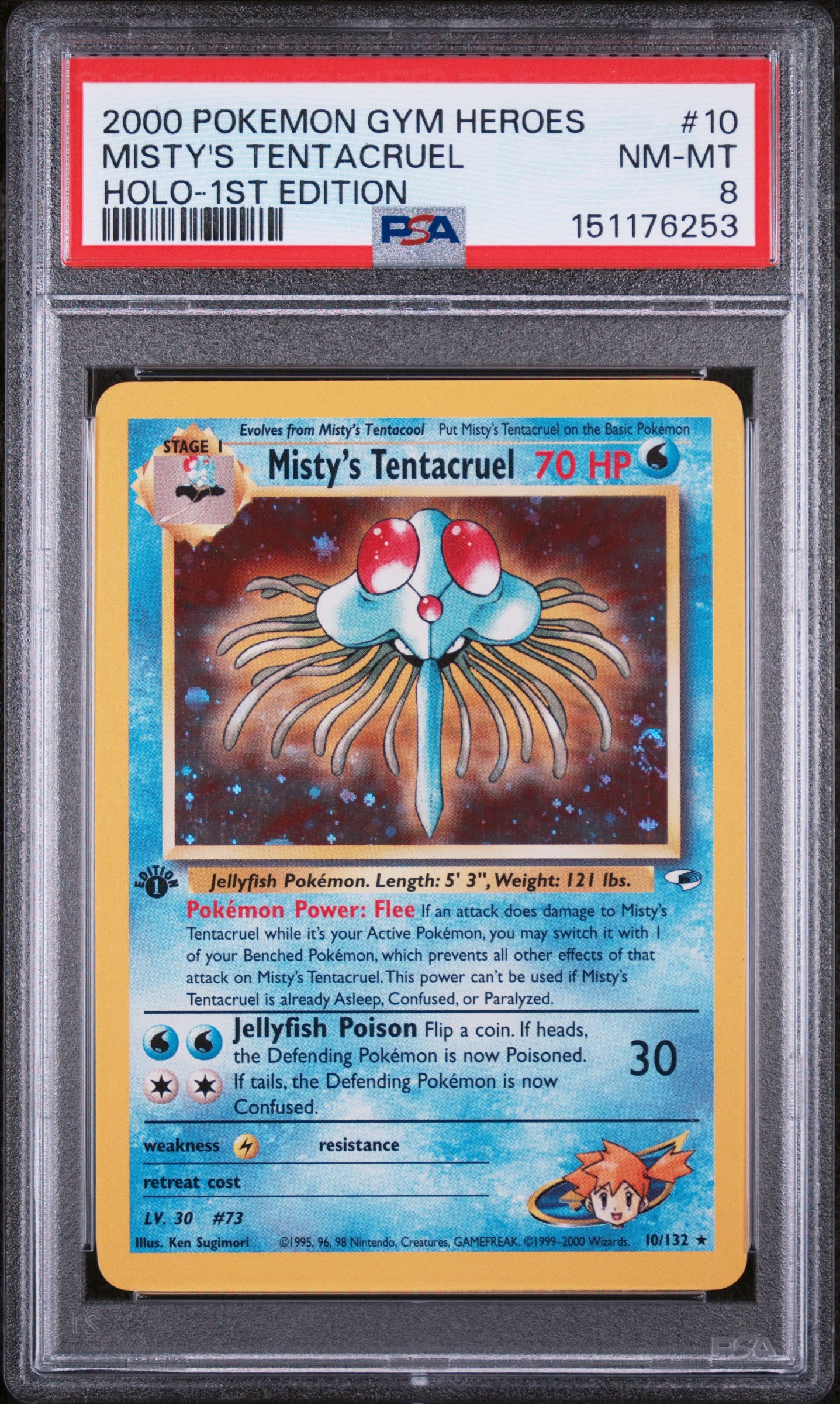 Misty's Tentacruel Holo 1st Edition PSA 8 2000 Pokemon Gym Heroes #10
