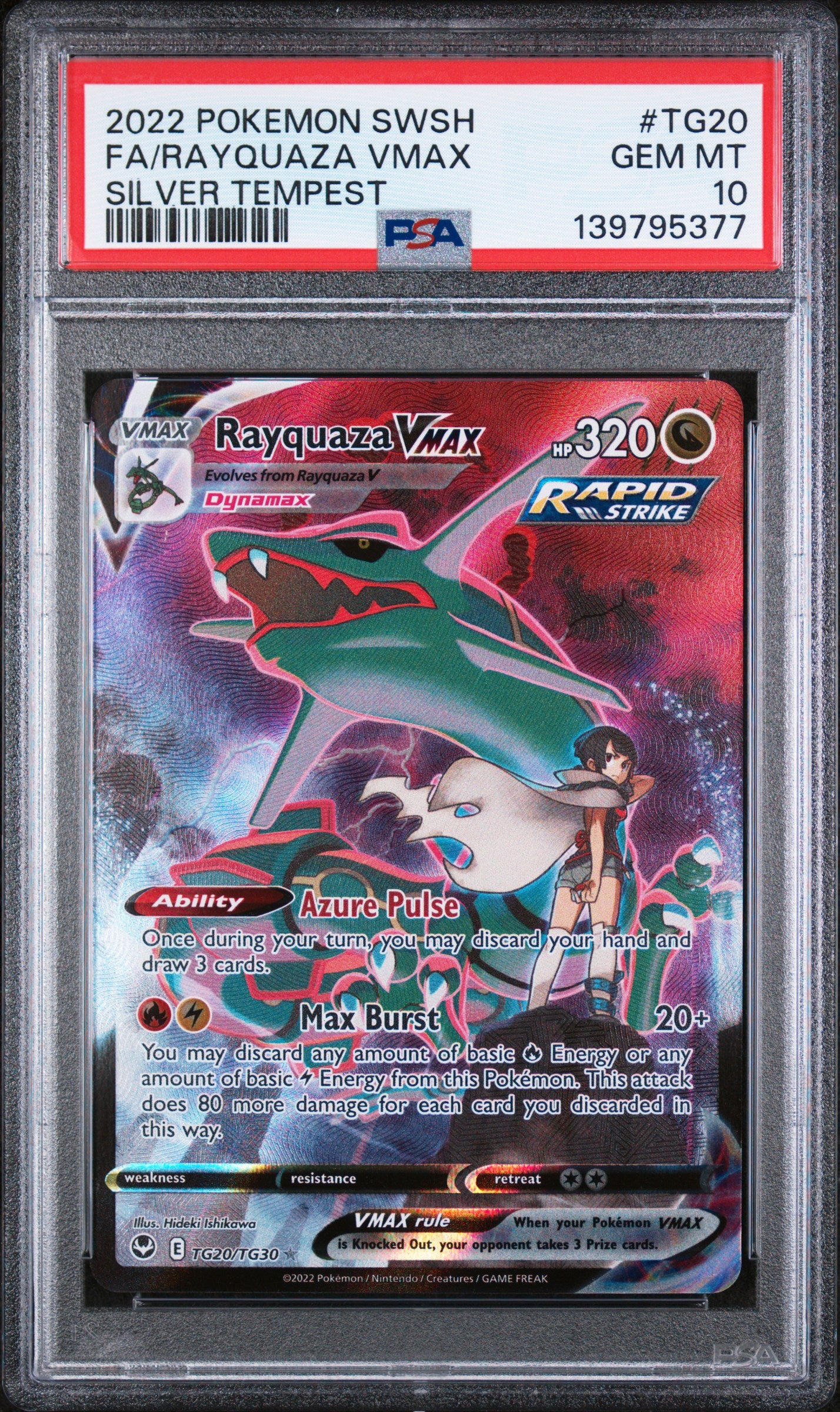 Rayquaza VMAX PSA 10 2022 Pokemon Sword & Shield Silver Tempest #TG20