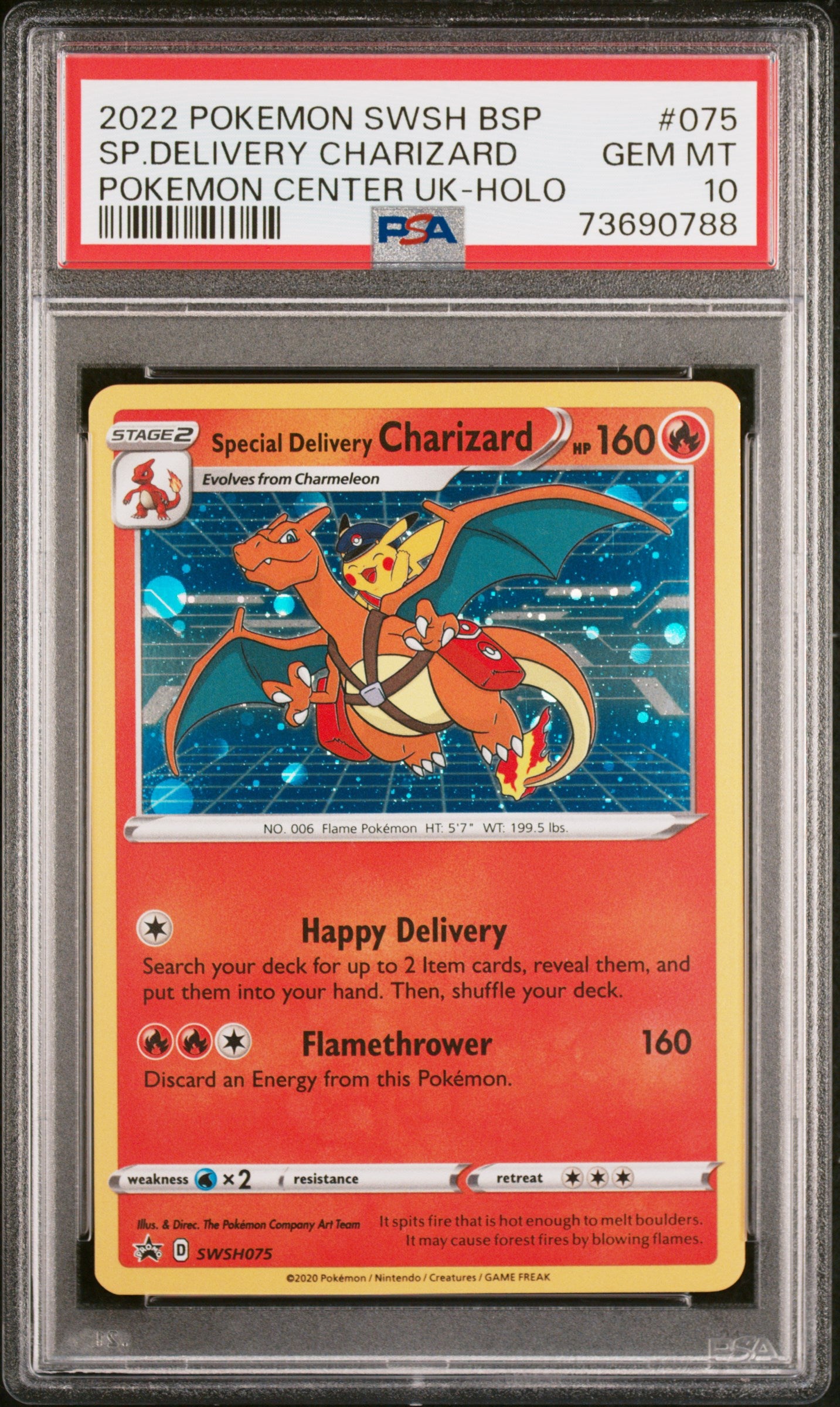 Special Delivery Charizard Holo PSA 10 2022 Pokemon Pokemon Center UK Promo #075