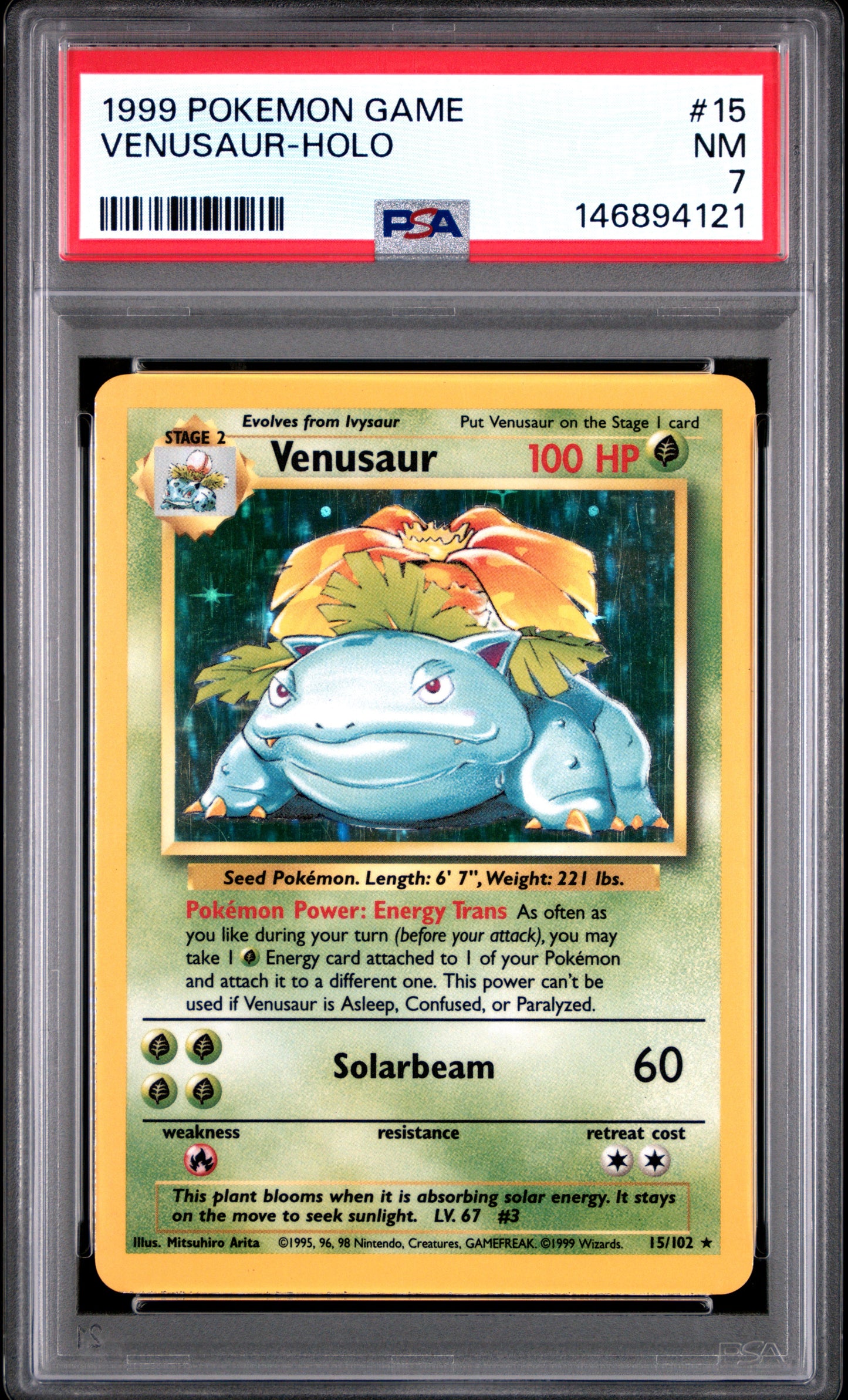 Venusaur Holo PSA 7 1999 Pokemon Base Set #15