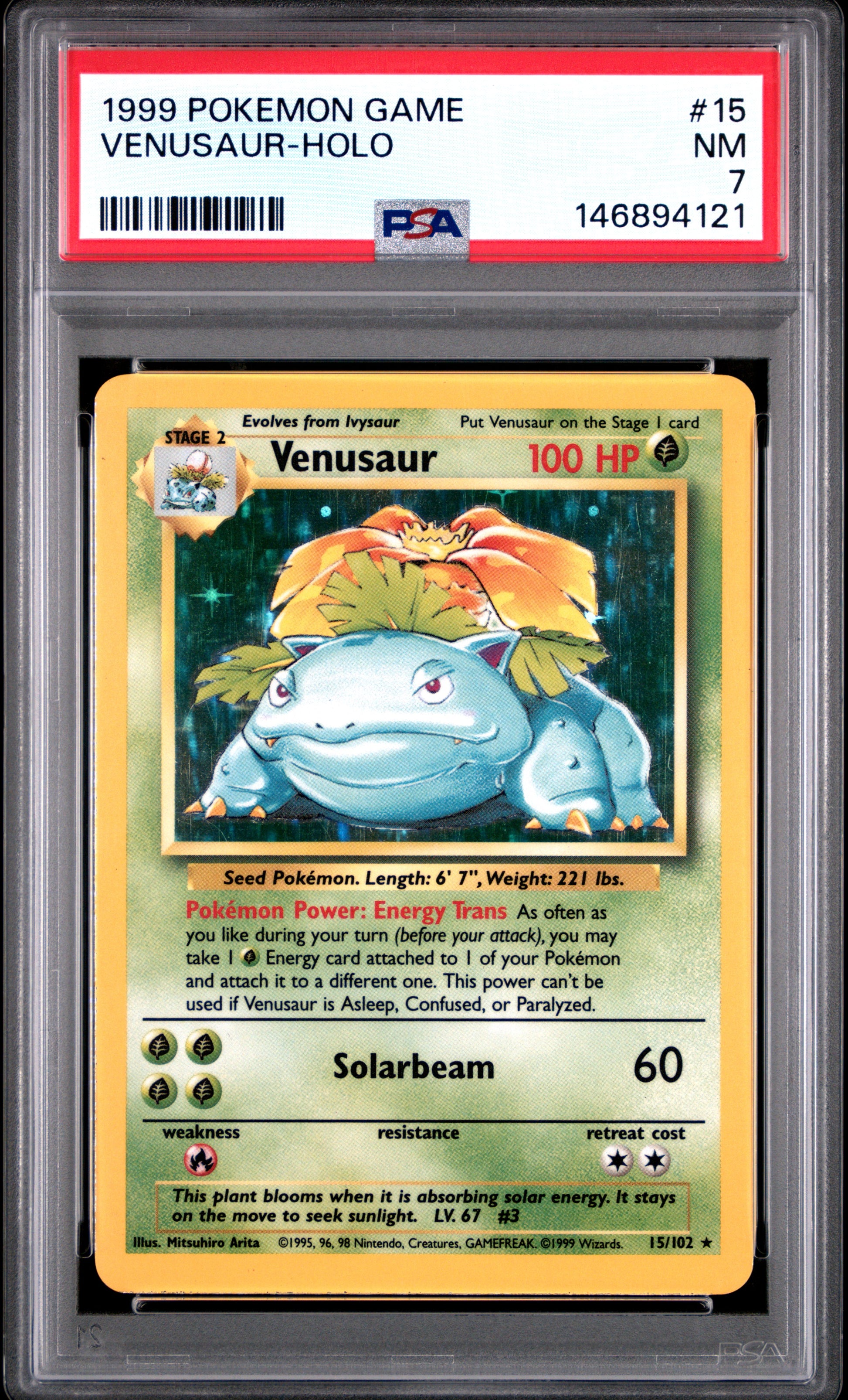 Venusaur Holo PSA 7 1999 Pokemon Base Set #15