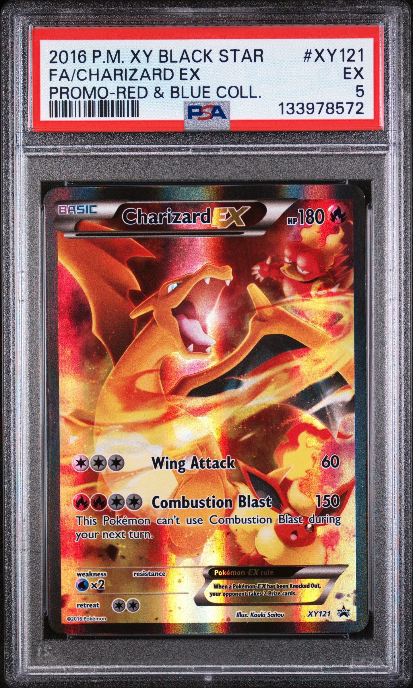 Charizard EX PSA 5 2016 Pokemon XY Red & Blue Collection Promo #XY121