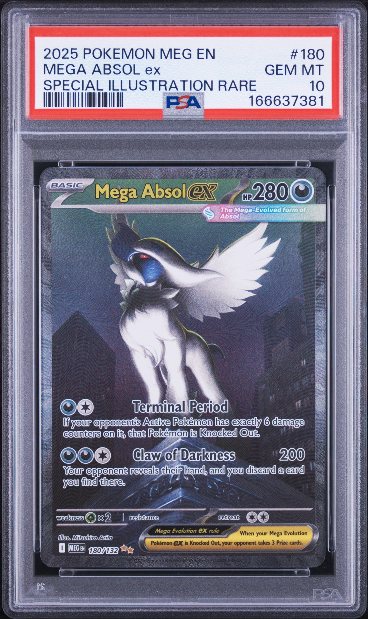 Mega Absol ex PSA 10 2025 Pokemon En MEG #180