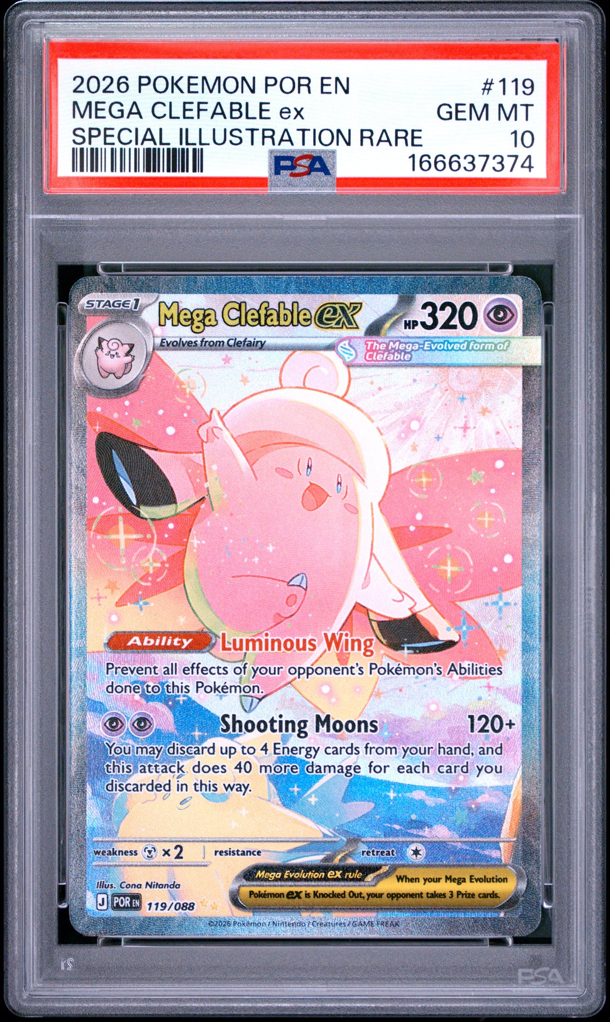 Mega Clefable ex PSA 10 2026 Pokemon Por En #119
