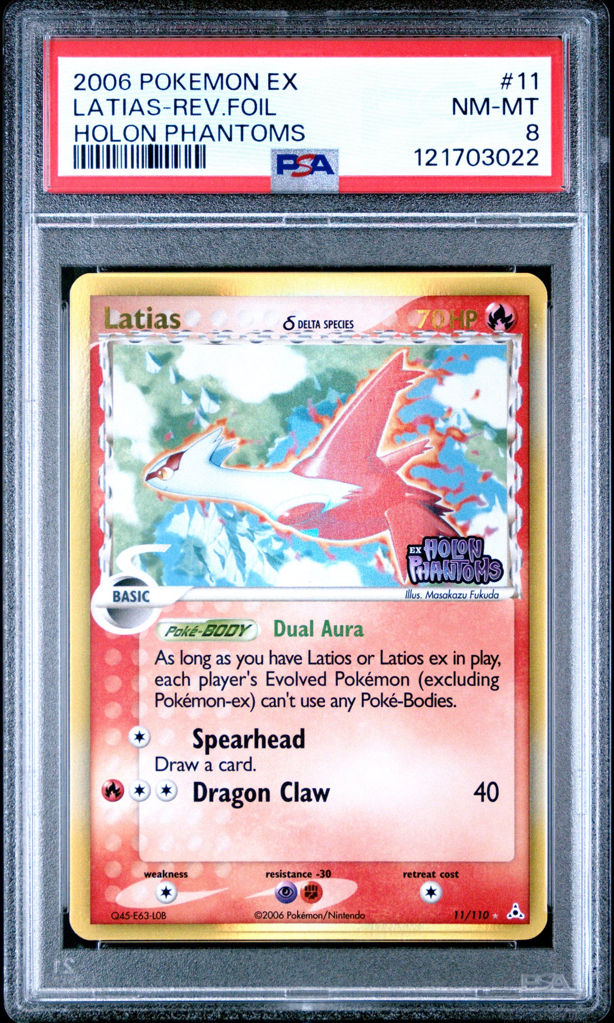 Latias Reverse Holo PSA 8 2006 Pokemon ex Holon Phantoms #11